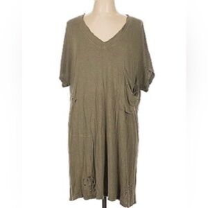 POL Olive Green Distressed Dress - Size Large